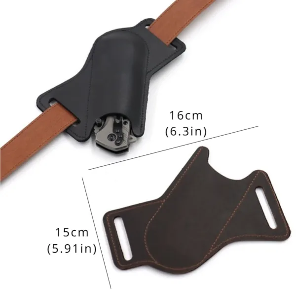 Leather Knife Sheath with Belt Clip - Image 4