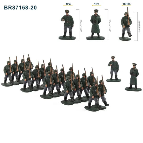 HO Scale 1:87 Military Figures Set of 20 - Image 15