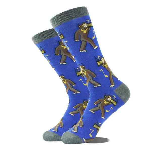 Funny Alien Planet Shark Design Cotton Socks - Image 17