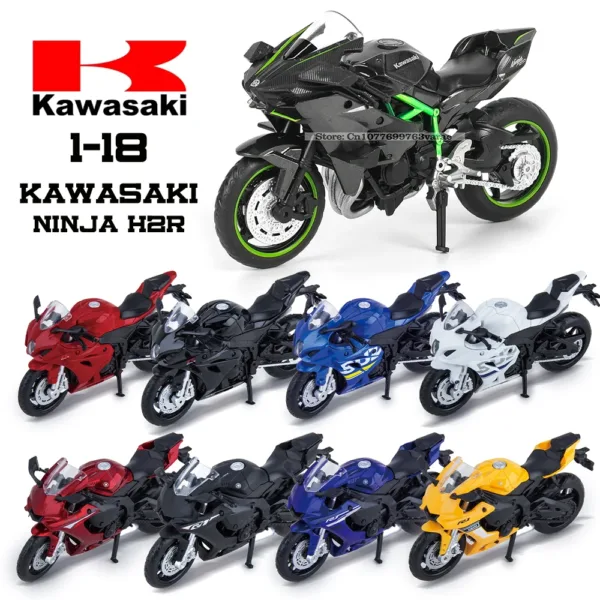 1:18 Kawasaki Ninja H2R Die-Cast Motorcycle Model - Image 2