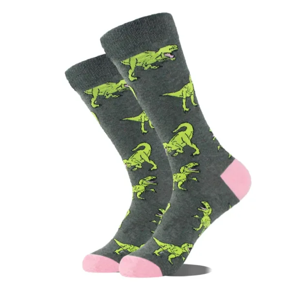 Funny Alien Planet Shark Design Cotton Socks - Image 49