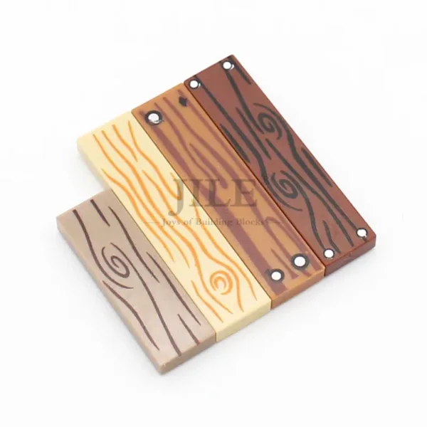 50pcs DIY Building Blocks with Wood Pattern - Image 3