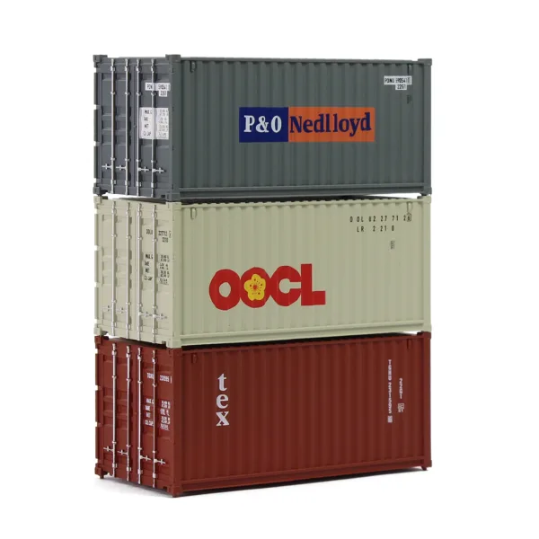 3pcs HO Scale 20ft Shipping Containers Set - Image 24