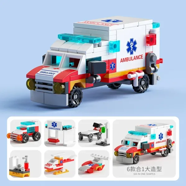 City Fire Car Building Blocks Set for Kids - Image 11