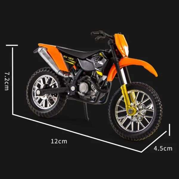 1:18 Scale Orange Motorcycle Model Diecast Toy - Image 5