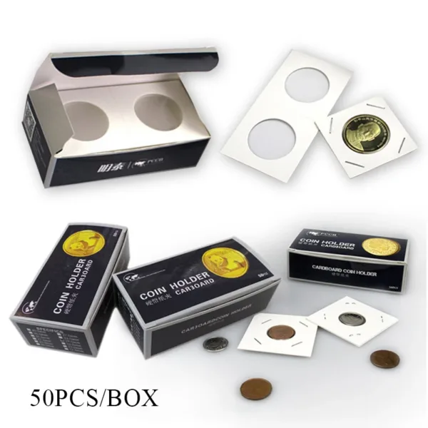 50PCS Coin Holder Cardboard Storage Cases