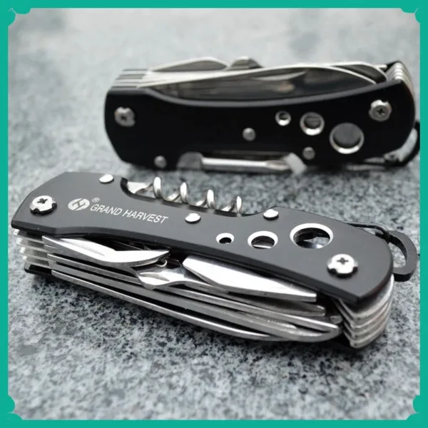 11-in-1 Folding Survival Multitool Knife - Image 2