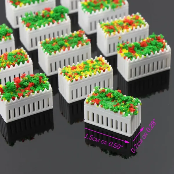 12pcs Garden Border Flowerbed Model Scale Set - Image 10