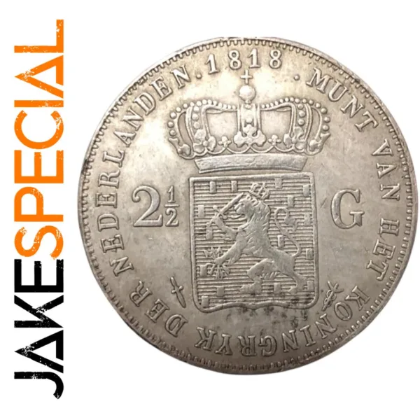 1818 Netherlands 2.5 Gulden Replica Silver Coin