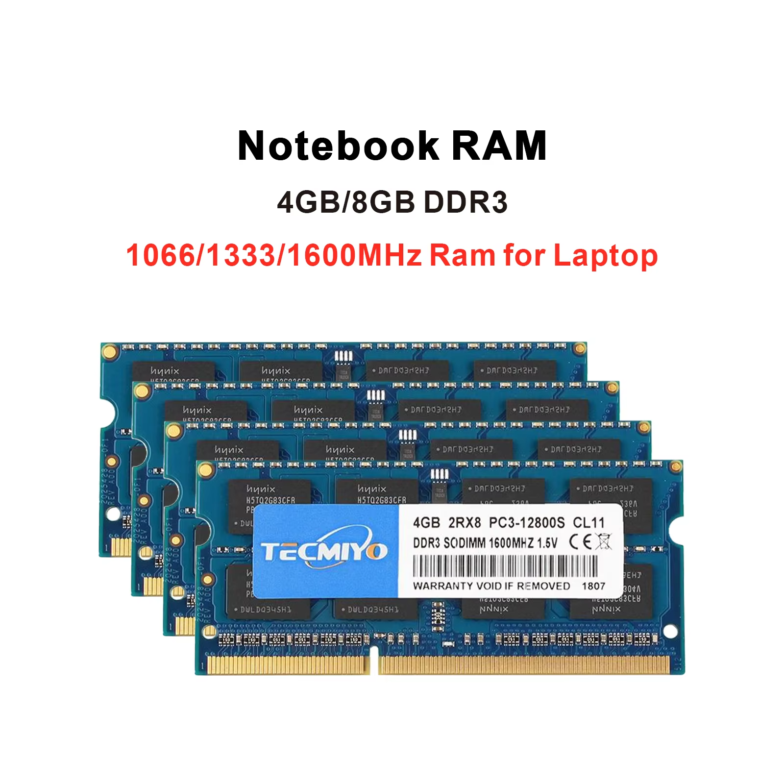 TECMIYO 4GB DDR3 RAM 1600MHz SODIMM for Laptop