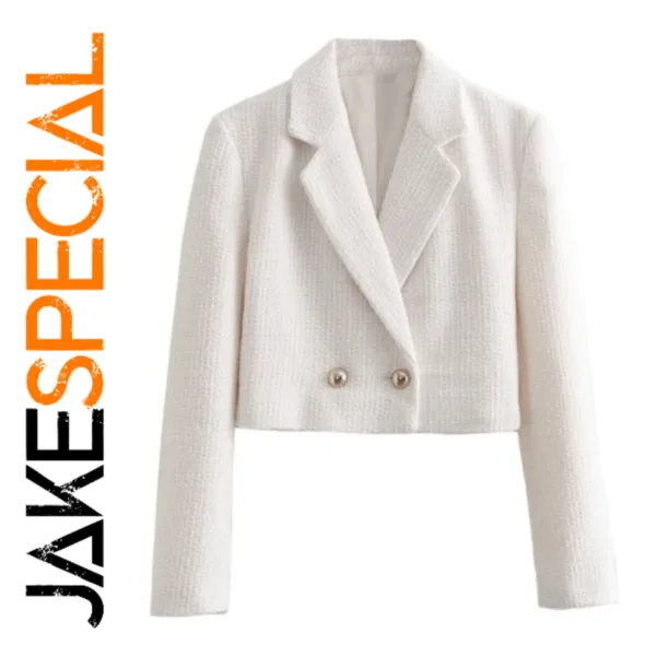 Women's Elegant Texture Weave Blazer Coat