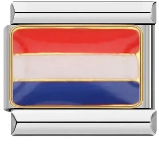 Italian Flag Charm Bracelet in Stainless Steel 10 Italian Flag Charm Bracelet in Stainless Steel - Image 10