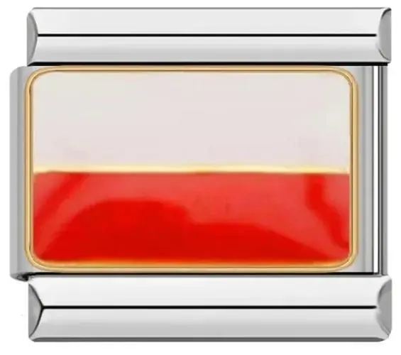 Italian Flag Charm Bracelet in Stainless Steel 12 Italian Flag Charm Bracelet in Stainless Steel - Image 12