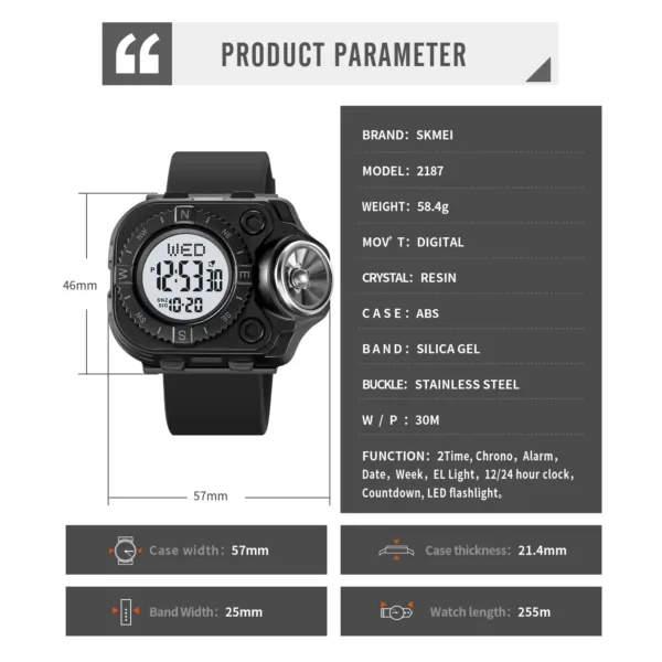 Waterproof Digital Sports Watch for Men - Image 6