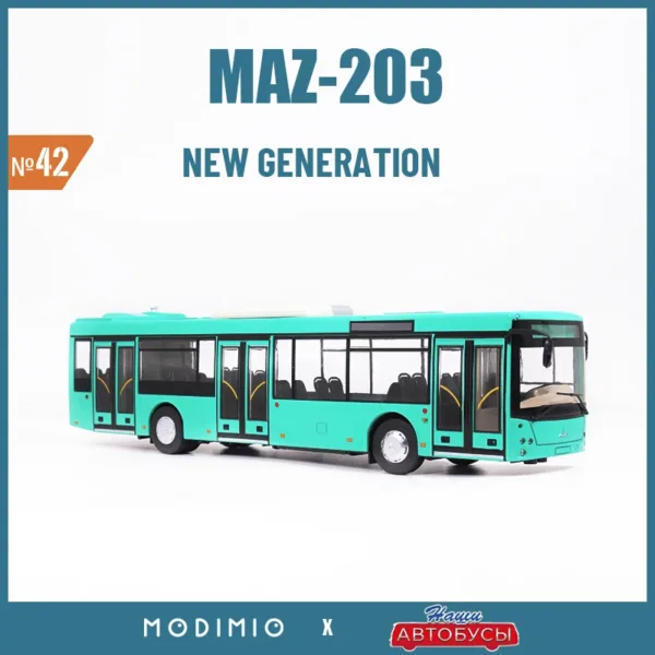 MAZ-203 Diecast Model City Transit Bus 1:43