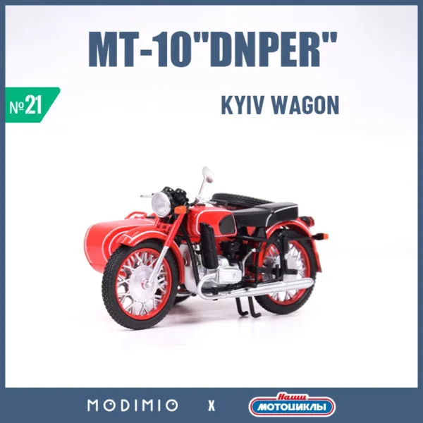 1:24 MT-10 Dnepr Motorcycle Model with Sidecar