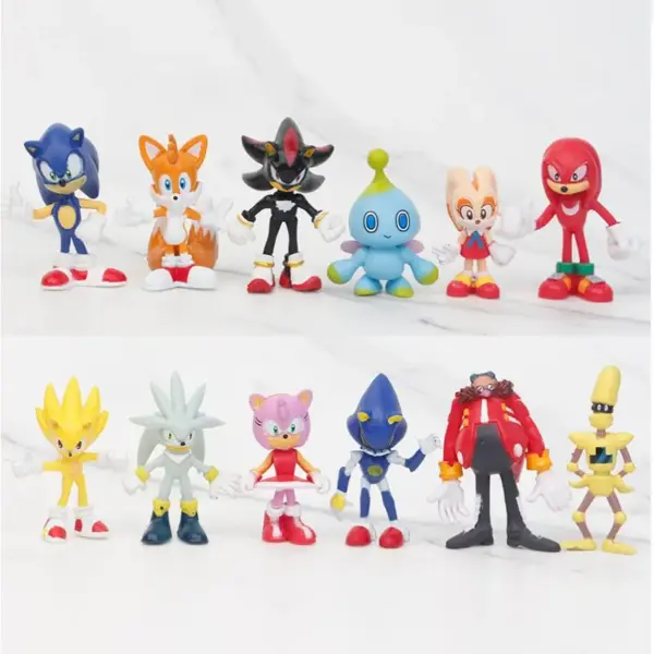 12pcs Mini Sonic PVC Character Figure Set - Image 2