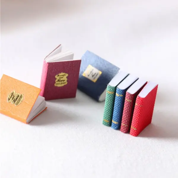 4pcs Miniature Dollhouse Books Set