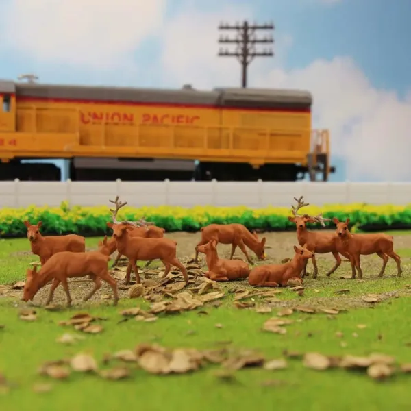 12pcs HO Scale Deer PVC Model Set - Image 5