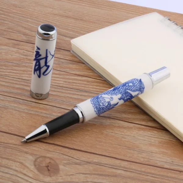 Ceramic Dragon Blue White Ballpoint Pen