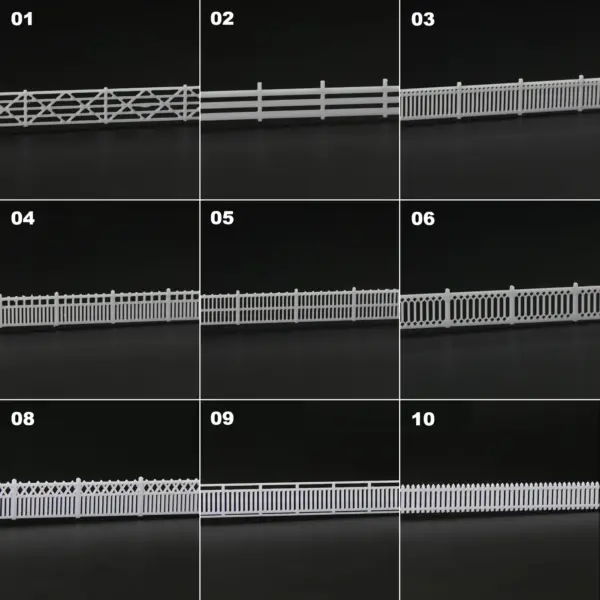 1 Meter N Scale White Model Fence Set