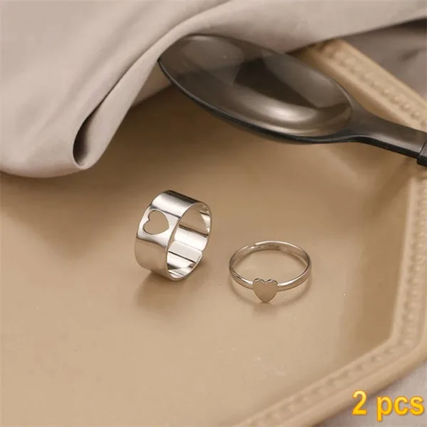 Trendy Butterfly Couple Rings Set for Lovers - Image 17