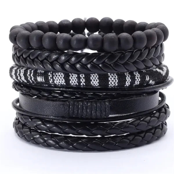 5 Pcs Leather Wrap Bracelets Set for All - Image 8