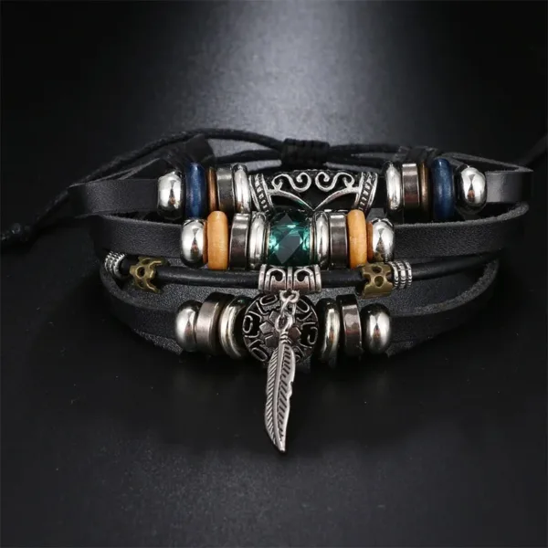 Turkish Eye Leather Bracelet for Unisex