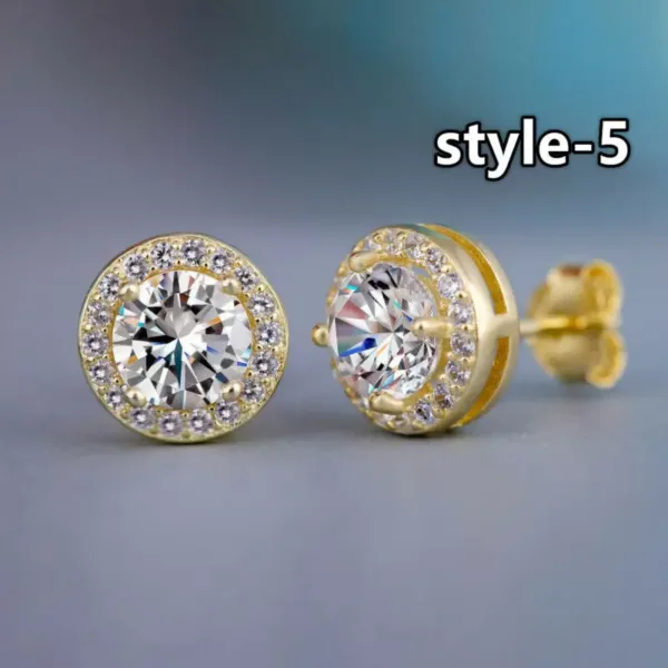 Geometric Cubic Zirconia Stud Earrings for Women - Image 7