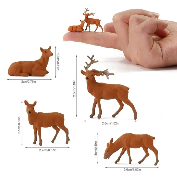 12pcs HO Scale Deer PVC Model Set - Image 3