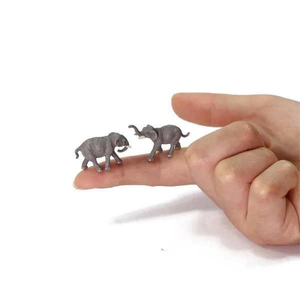 20pcs N Scale Painted Elephant Model Set - Image 3