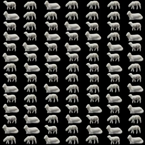 100pcs N Scale White Model Sheep Figures