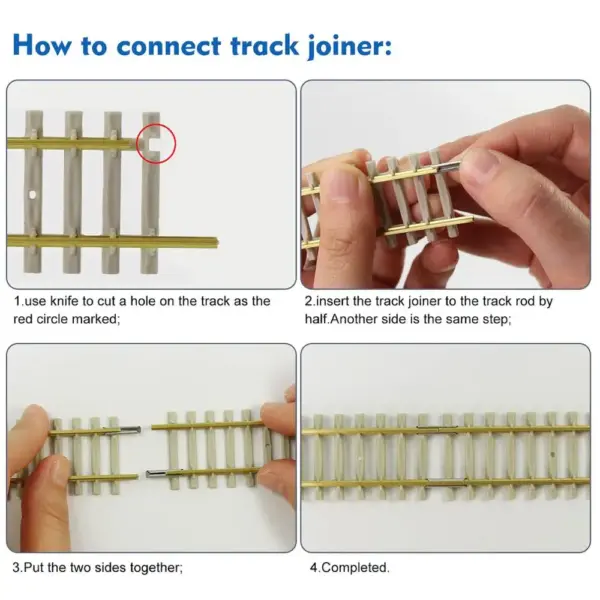 5pcs HO Scale Flexible Railway Tracks Set - Image 4