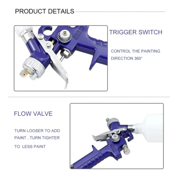 HVLP Airbrush with 0.8/1.0mm Nozzle Set - Image 6