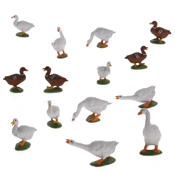 14 or 28pcs O Scale PVC Model Fowl Set