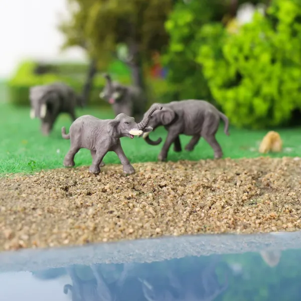 20pcs N Scale Painted Elephant Model Set