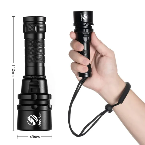 2000 Lumens IP68 Diving Flashlight with Battery - Image 2