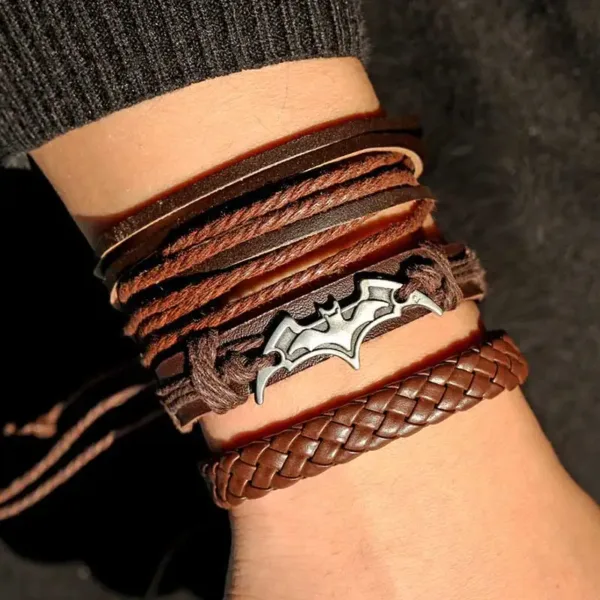 Vintage Animal Pattern Leather Bracelet for Men