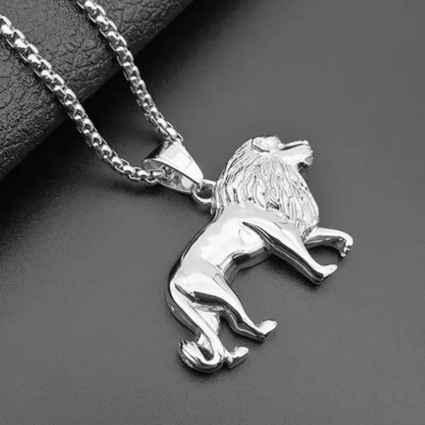 Lion Head Round Medal Pendant Necklace - Image 33