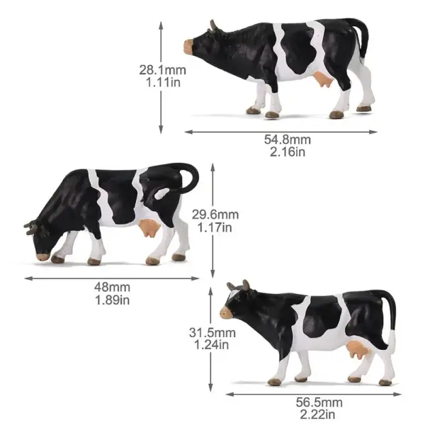 12pcs O Scale Painted PVC Cows 1:43 Models - Image 3