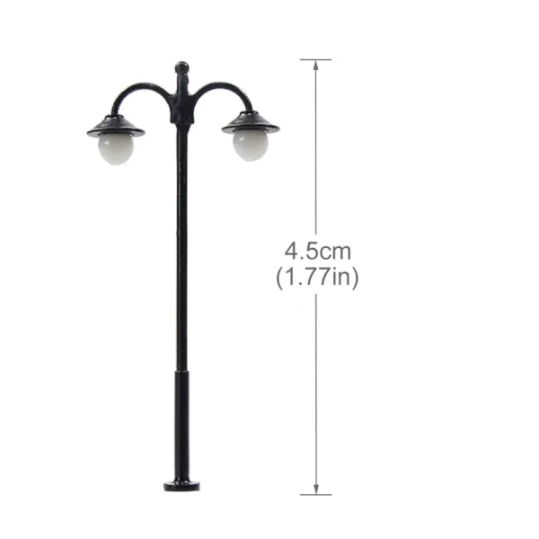 10pcs N Scale 1:160 Two-Headed Street Lamps - Image 5