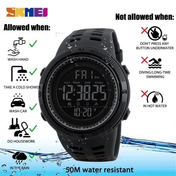 SKMEI 1251 Waterproof Digital Sport Watch - Image 6