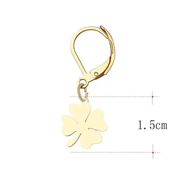 Clover Design Stainless Steel Dangle Earrings - Image 6