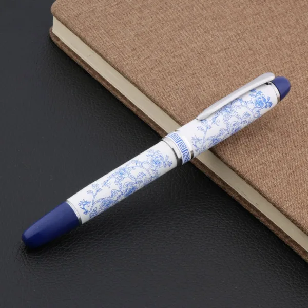 Blue and White Medium Nib Fountain Pen - Image 3