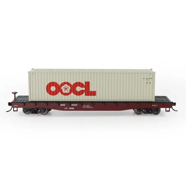 HO Scale 1:87 Flat Car with Shipping Containers - Image 17