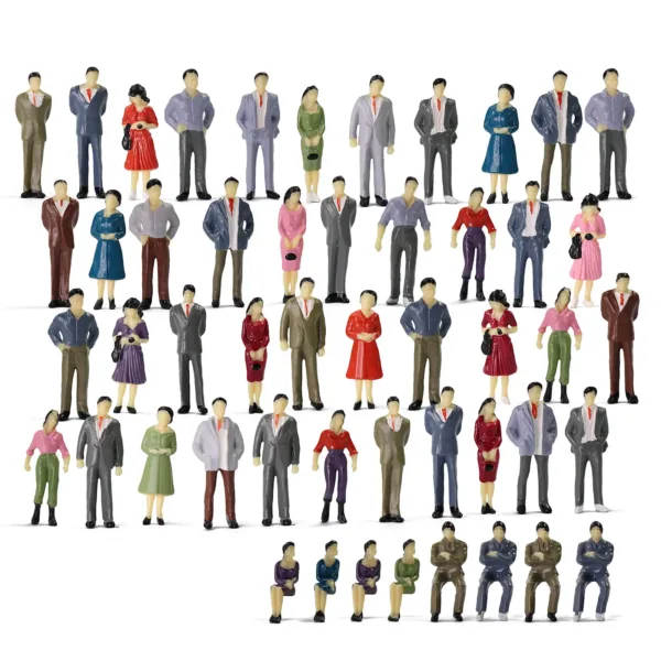 50pcs O Scale Painted People Model Figures - Image 2