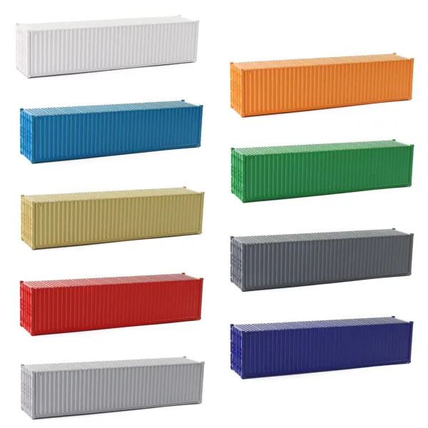 9pcs HO Scale 1:87 Blank Shipping Containers - Image 3