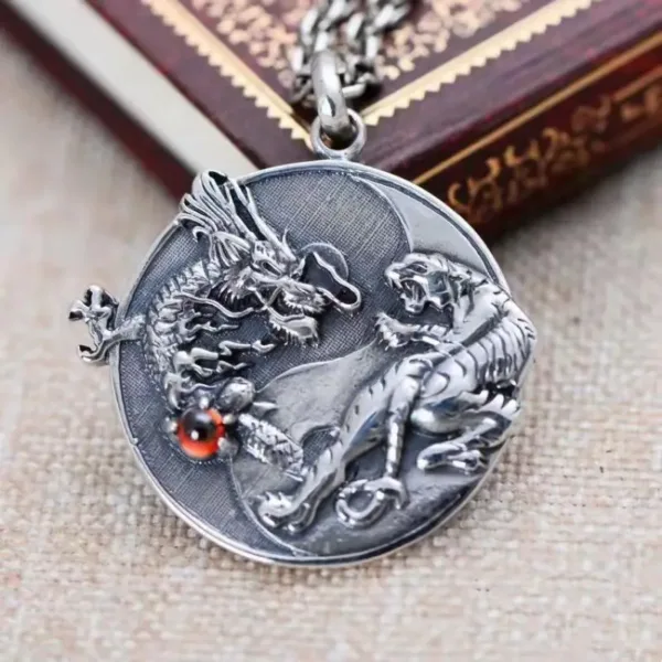 Lion Head Round Medal Pendant Necklace - Image 29