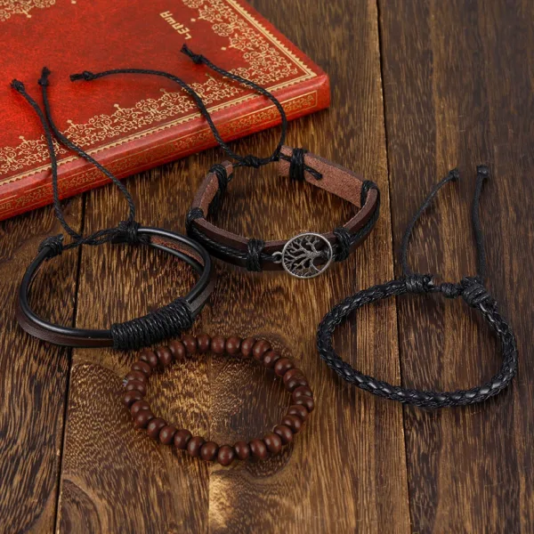 Braided Leather Bracelets Set for Men - Image 6