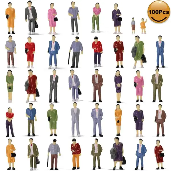 100pcs O Scale 1:43 Painted People Figures